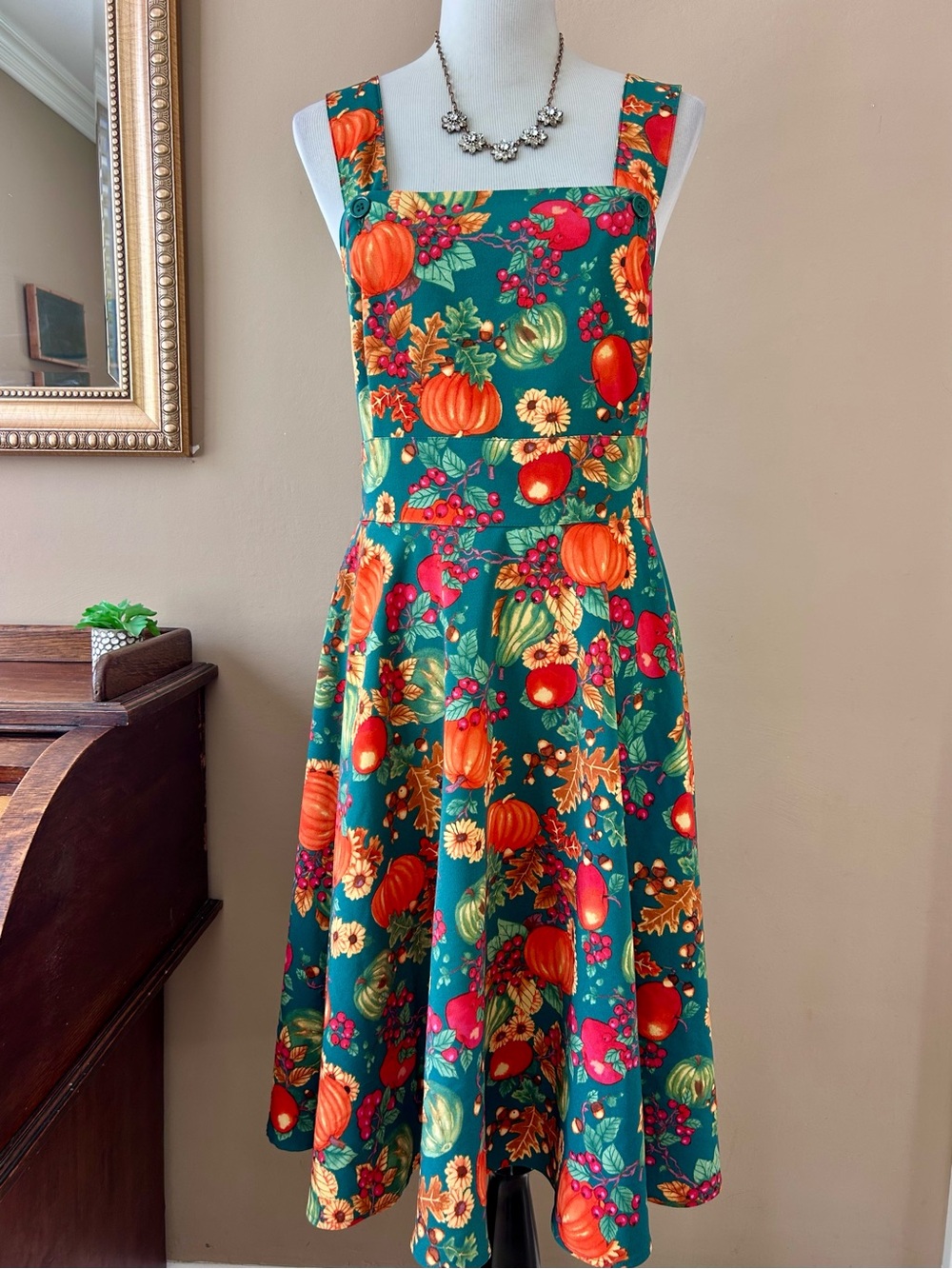 Hell Bunny Autumn Pinafore Dress Size 2XL - Picture 2 of 16